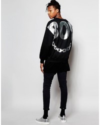 schwarzer bedruckter Pullover von Boy London