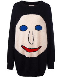 schwarzer bedruckter Pullover von Christopher Kane