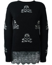 schwarzer bedruckter Pullover von Ermanno Scervino