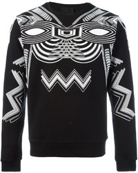 schwarzer bedruckter Pullover von Les Hommes