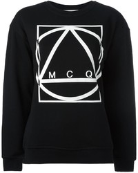 schwarzer bedruckter Pullover von McQ by Alexander McQueen