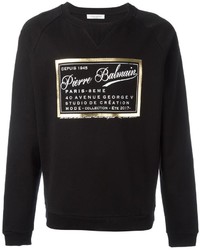 schwarzer bedruckter Pullover von Pierre Balmain
