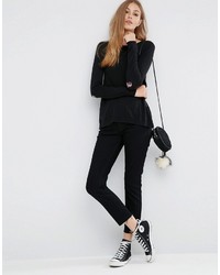 schwarzer bedruckter Pullover von Asos