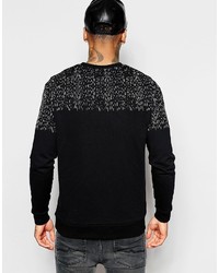 schwarzer bedruckter Pullover von Asos
