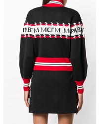 schwarzer bedruckter Rollkragenpullover von MSGM