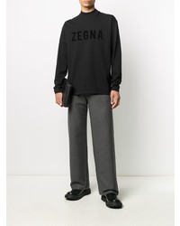 schwarzer bedruckter Rollkragenpullover von Ermenegildo Zegna