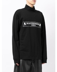 schwarzer bedruckter Rollkragenpullover von Mastermind World