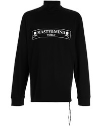 schwarzer bedruckter Rollkragenpullover von Mastermind World