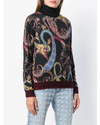 schwarzer bedruckter Rollkragenpullover von Etro