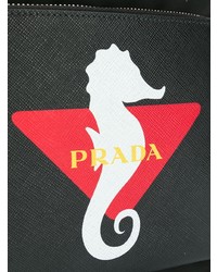 schwarzer bedruckter Rucksack von Prada