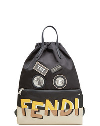 schwarzer bedruckter Rucksack von Fendi