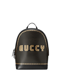 schwarzer bedruckter Rucksack von Gucci