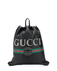 schwarzer bedruckter Rucksack von Gucci