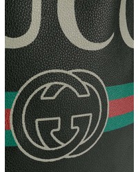 schwarzer bedruckter Rucksack von Gucci