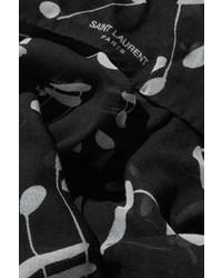schwarzer bedruckter Schal von Saint Laurent