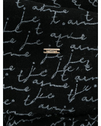 schwarzer bedruckter Schal von Saint Laurent