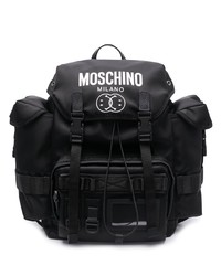 schwarzer bedruckter Segeltuch Rucksack von Moschino