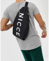 schwarzer bedruckter Segeltuch Rucksack von Nicce