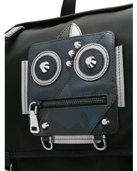 schwarzer bedruckter Segeltuch Rucksack von Prada