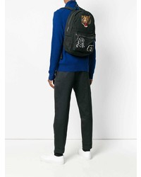 schwarzer bedruckter Segeltuch Rucksack von Polo Ralph Lauren
