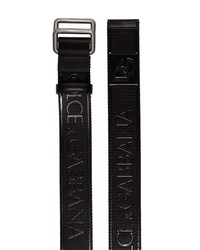 schwarzer bedruckter Segeltuchgürtel von Dolce & Gabbana