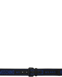 schwarzer bedruckter Segeltuchgürtel von Moschino