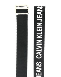 schwarzer bedruckter Segeltuchgürtel von Calvin Klein Jeans