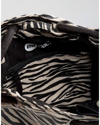 schwarzer bedruckter Wildleder Rucksack von Mi-pac