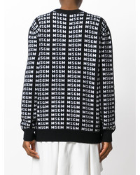 schwarzer bedruckter Wollpullover von MSGM