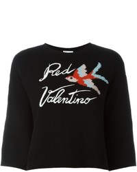 schwarzer bedruckter Wollpullover von RED Valentino