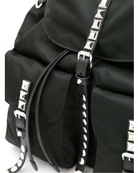 schwarzer beschlagener Nylon Rucksack von Prada