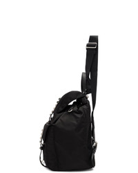 schwarzer beschlagener Nylon Rucksack von Prada