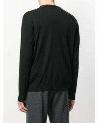 schwarzer beschlagener Pullover mit einem Rundhalsausschnitt von Moschino