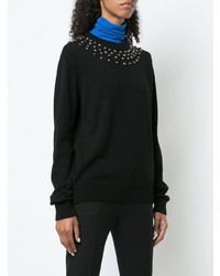 schwarzer beschlagener Pullover mit einem Rundhalsausschnitt von Givenchy