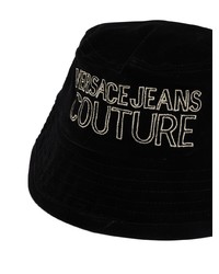 schwarzer bestickter Fischerhut von VERSACE JEANS COUTURE