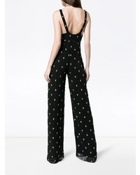 schwarzer bestickter Jumpsuit von De La Vali