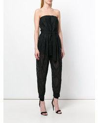 schwarzer bestickter Jumpsuit von Philosophy di Lorenzo Serafini