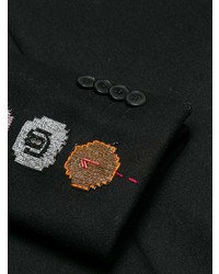 schwarzer bestickter Mantel von Valentino