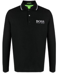 schwarzer bestickter Polo Pullover von BOSS HUGO BOSS