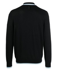 schwarzer bestickter Polo Pullover von Billionaire