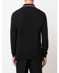 schwarzer bestickter Polo Pullover von Etro