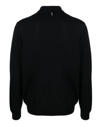 schwarzer bestickter Polo Pullover von Billionaire