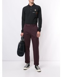 schwarzer bestickter Polo Pullover von Kent & Curwen