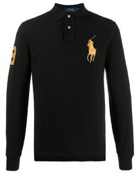 schwarzer bestickter Polo Pullover von Polo Ralph Lauren