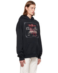 schwarzer bestickter Pullover mit einem Kapuze von Rhude