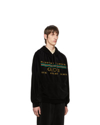 schwarzer bestickter Pullover mit einem Kapuze von Gucci