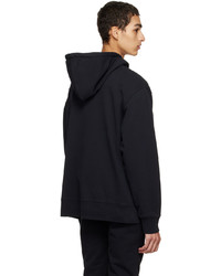 schwarzer bestickter Pullover mit einem Kapuze von MAISON KITSUNÉ