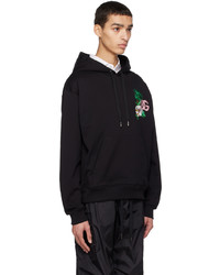 schwarzer bestickter Pullover mit einem Kapuze von Dolce & Gabbana