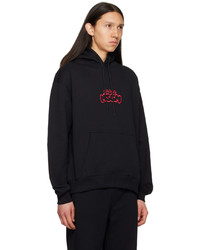 schwarzer bestickter Pullover mit einem Kapuze von MSGM