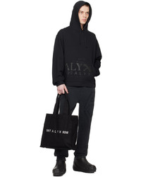 schwarzer bestickter Pullover mit einem Kapuze von 1017 Alyx 9Sm